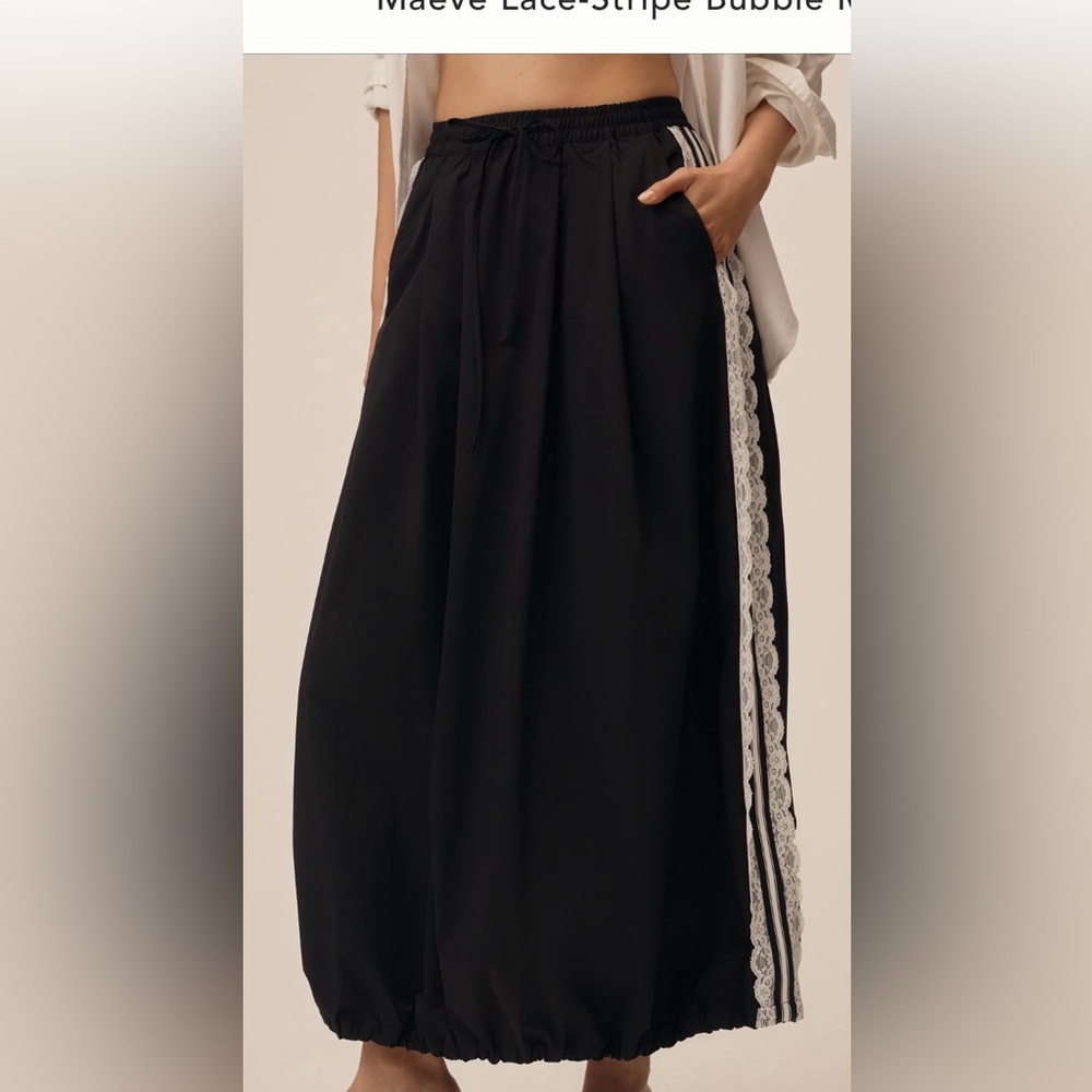 Anthropologie Maeve Lave Stripe Bubble Maxi Skirt
